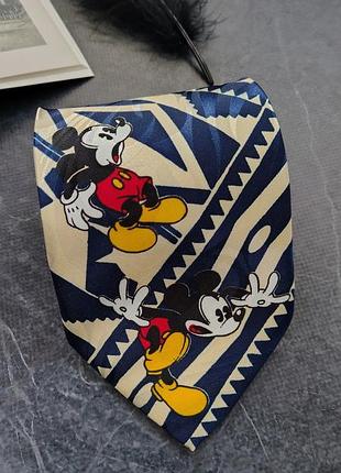 🫀▪️100% шовк disney original шовкова колекційна вінтажна краватка в принт disney вінтаж silk seta mickey mouse міккі маус