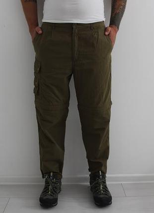 Достойні трекінгові штани-трансформери fjallraven кольору хакі,
