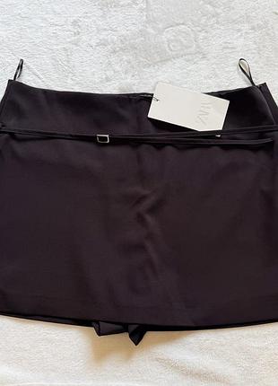 Спідниця-шорти zara з ремінцем (skort)