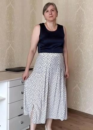 Спідниця із віскози у принт горошок