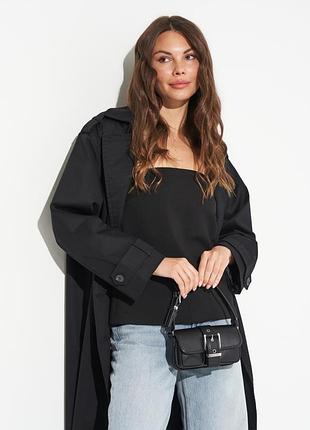 Сумка багет седло женская из натуральной кожи маленькая michael kors colby 32f4sbau0l-001 черная (197853118065)