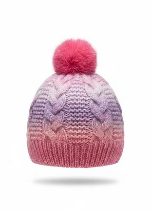 💖 нова тепла зимова шапка wonder nation з градієнтом та помпоном (one size)💖