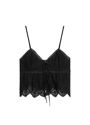 Топ zara з вишивкою на бретелях 🖤