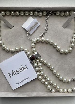 Кольє misaki срібло 925, білі перлини