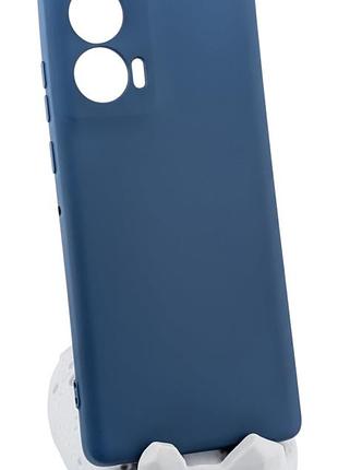 Чехол silicone case для motorola edge 50 fusion бампер с микрофиброй синий