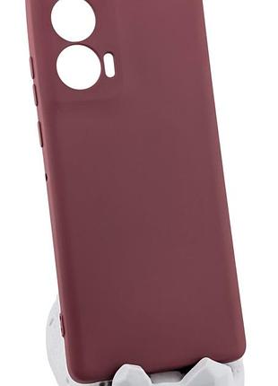 Чехол silicone case для motorola edge 50 fusion бампер с микрофиброй бордовый