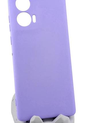 Чехол silicone case для motorola edge 50 fusion бампер с микрофиброй сиреневый