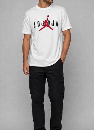 Футболка jordan чоловіча біла 100% бавовна jumpman original premium