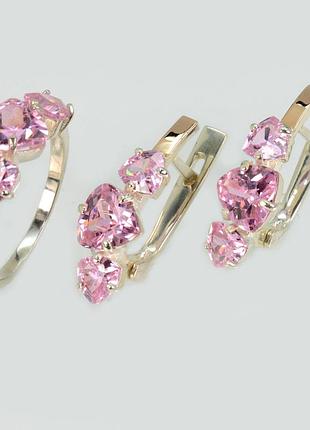 Серебряный гарнитур с золотыми вставками(пластинами)
