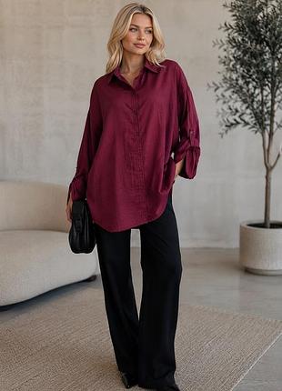 Гарна жіноча сорочка блуза модель оверсайз oversize