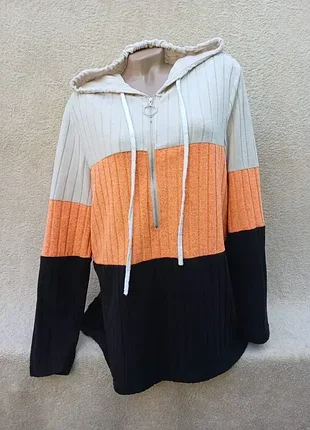 Кофтейка з капюшоном,р52-54🧡🖤🤍