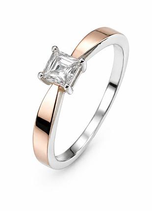 Серебряная кольца с золотой пластиной