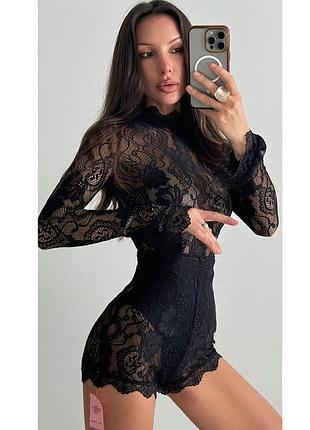 Розпродаж ромпер комбез prettylittlething  з шортами мереживний