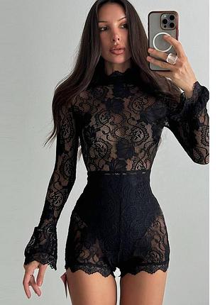 Распродажа ромпер комбез prettylittlething с шортами кружевной