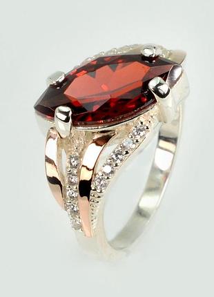 Серебряная кольца с золотыми пластинами