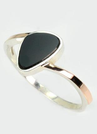 Серебряная кольца с золотыми вставками