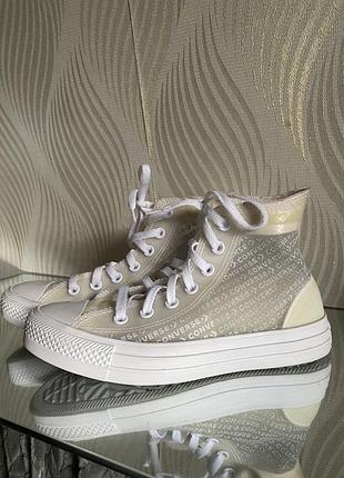 Кеди converse hi translucent white