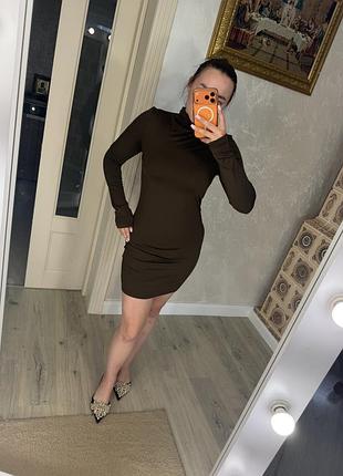 Коричнева сукня h&m