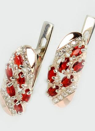 Серебряные серьги с золотыми пластинами