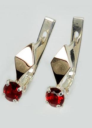Серебряные серьги с золотыми пластинами