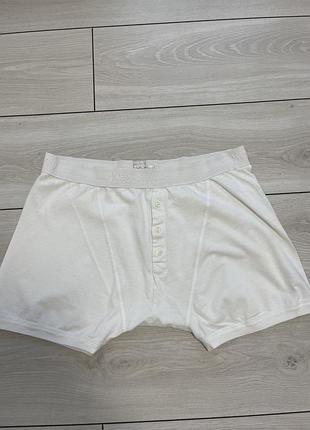 Вінтажні чоловічі труси-боксери yves saint laurent pour homme (xl) брендові білі