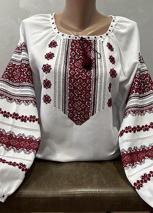 Стильна гуцульська сорочка з мережкою, ж-3297