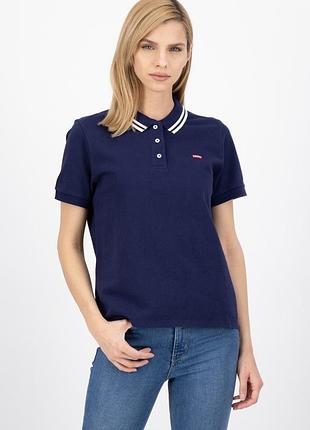 Жіноча футболка поло levi’s original housemark polo pique logo navy blue m