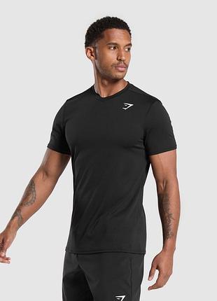 Спортивна футболка gymshark arrival v-neck t-shirt black s-m