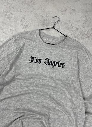 Світло сірий лонгслів primark los angeles 4