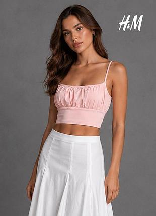 Новый нежно розовый топ на бретелях h&amp;m s