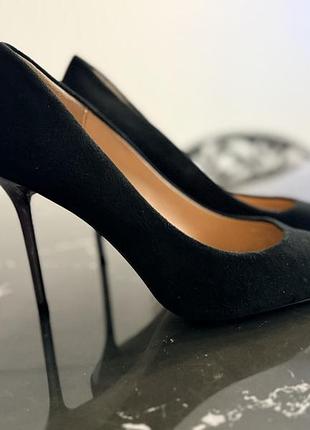 Туфлі, лодочки чорні замшеві від zara(40р., 25,5 см.)