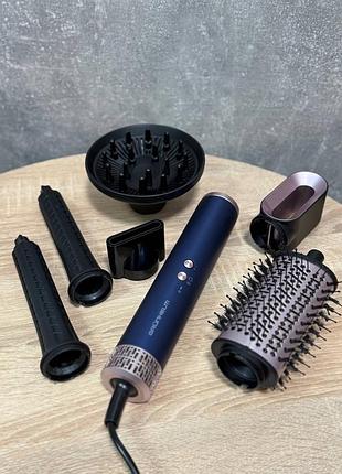 Фен-щетка для волос grunhelm ghd-816 6в1 1500 вт синий