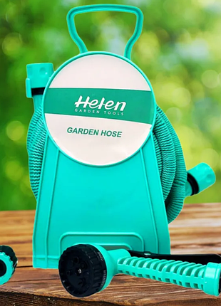 Шланг поливочный 10м с катушкой и распылителем с 7 режимами helen garden tools шланг растягивающийся садовый