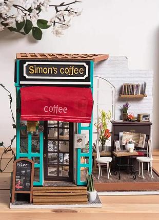 Конструктор 3d мини-домик robotime rolife simon's coffee dg109 5