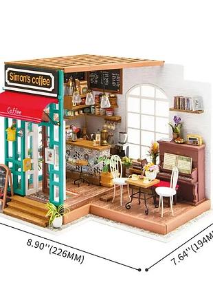 Конструктор 3d мини-домик robotime rolife simon's coffee dg109 9