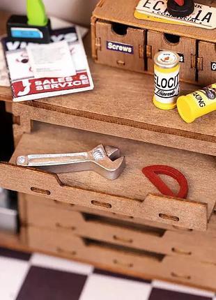 Конструктор 3d мини-домик robotime rolife garage workshop dg165 4