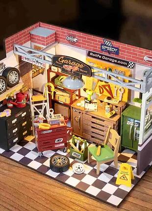 Конструктор 3d мини-домик robotime rolife garage workshop dg165 6