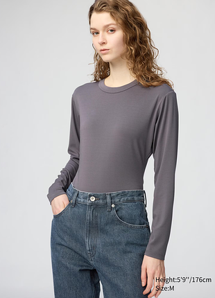 Боді комбідрес airism з довгим рукавом uniqlo