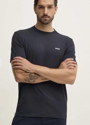 Футболка boss hugo boss оригінал 100% бавовна (котон) чоловіча темно-синя розмір l