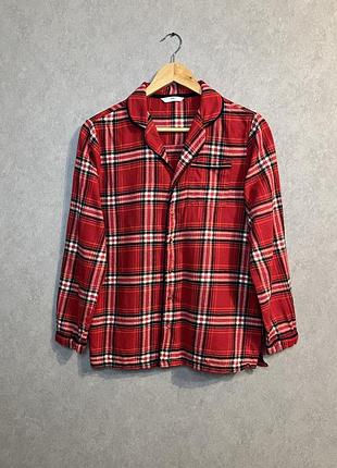 Marks&spencer фланелевая пижамная рубашка в клетку