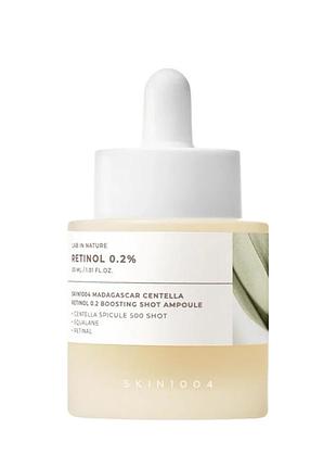 Зміцнювальна ампула з ретинолом і центелою skin1004 madagascar centella retinol 0.2 boosting shot ampoule, 30 мл