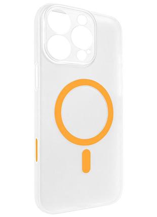 Ультратонкий бампер-накладка pc slim matte с поддержкой magsafe, кнопкой camera control для apple айфон 16 pro orange