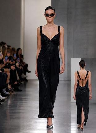 Чорна мокра сукня жіноча zara