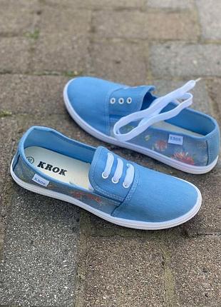 Женские джинсовые мокасины, женские кеды, 36-41рр