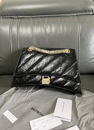 Женская средняя стеганная сумка на плечо цепь люкс бренд crush balenciyaga