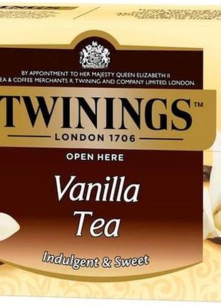 Чай twinings черный с ароматом ванили 25 пакетиков