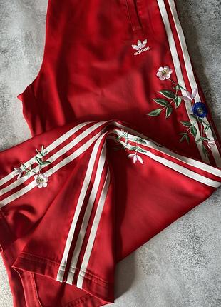 Спортивні штани жіночі палаццо adidas originals оригінал червоні