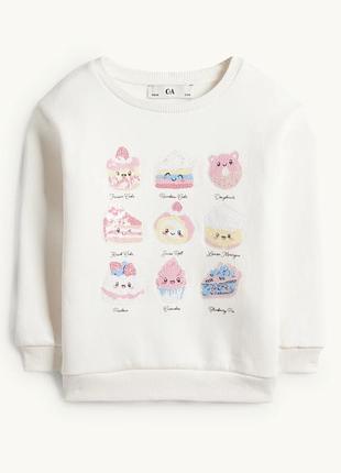 Світшот c&a kawaii для дівчинки 104 см | з паєтками