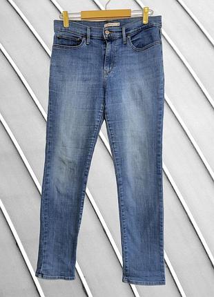 Женские голубые джинсы levis l xl оригинал левайс прямые джинсы стрейчевые с высокой посадкой стрейч синие левис стан идеал 48 50 52