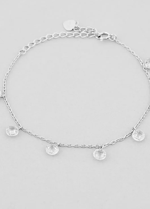 Серебряный браслет с фианитами р.15